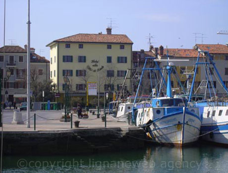 Fischerboote im Hafen von Grado foto