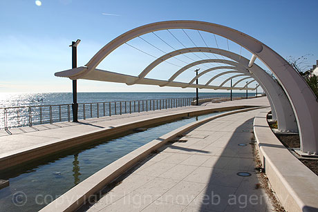 Contemporary architecture Grado island dike photo