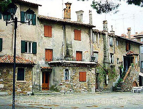 Houses of the historical city center Grado photo