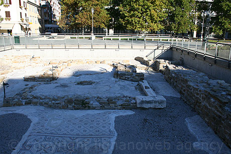 Mosaics between the ruins at Grado photo